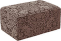 Subrtex Ottoman Slipcover Jacquard Damask Oversize Stretch Storage Protector Rectangle Footstool Sofa Slip Cover for Foot Rest Stool Furniture in Living Room (XL, Grayish Blue) Home & Garden > Decor > Chair & Sofa Cushions SUBRTEX Damask Brown  