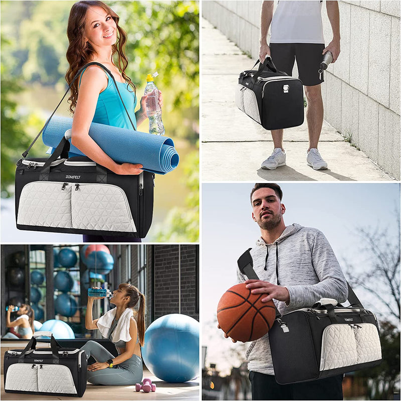 Gym Bag, Sports Duffel Bag with Shoe Compartment, Foldable Dry/Wet Separation Gym Bag, Beach Bag with Insulated Cooler Bag, Carry-On Duffel Bag for Short Journey, Travel, Gym, Yoga, School Home & Garden > Household Supplies > Storage & Organization ZOMFELT   