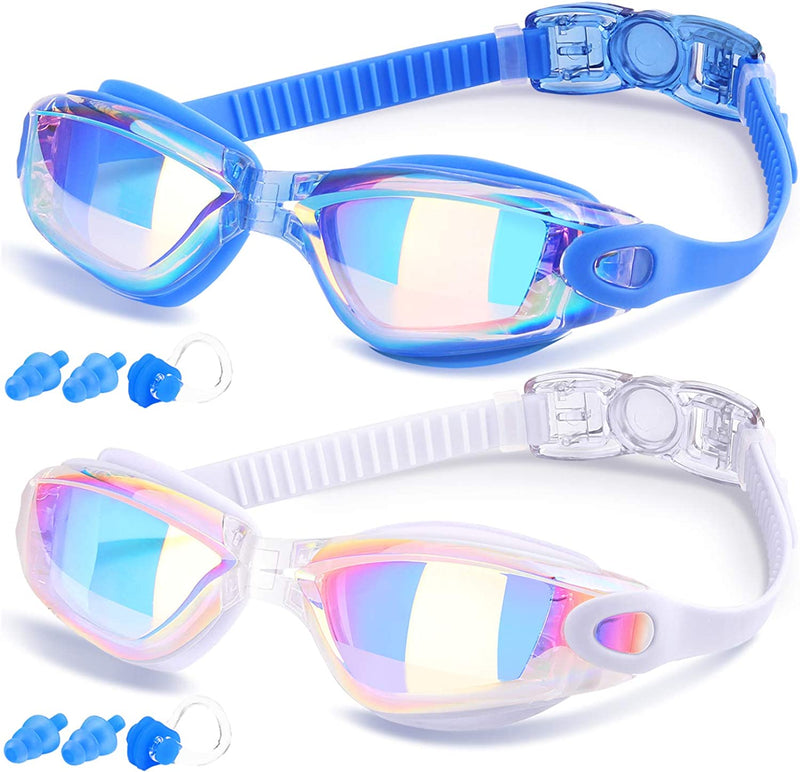 Swim Goggles, Swimming Goggles for Men Adult Women Youth Kids & Child, Teen Sporting Goods > Outdoor Recreation > Boating & Water Sports > Swimming > Swim Goggles & Masks COOLOO I.blue &White  