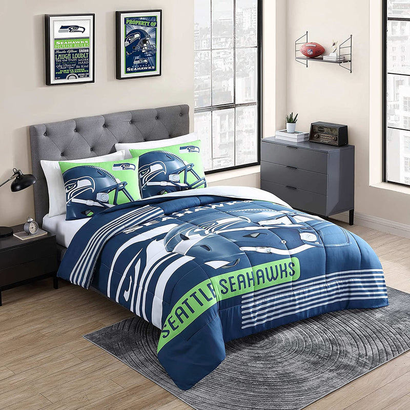 NFL Bedding Comforter Set Officially Licensed Luxurious down Alternative with Shams Team Print, Green Bay Packers, Full/Queen Home & Garden > Linens & Bedding > Bedding > Quilts & Comforters Sweet Home Collection Seattle Seahawks Full/Queen 