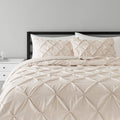 Pinch Pleat All-Season Down-Alternative Comforter Bedding Set - Twin / Twin XL, Burgundy Home & Garden > Linens & Bedding > Bedding KOL DEALS Beige Bedding Set King