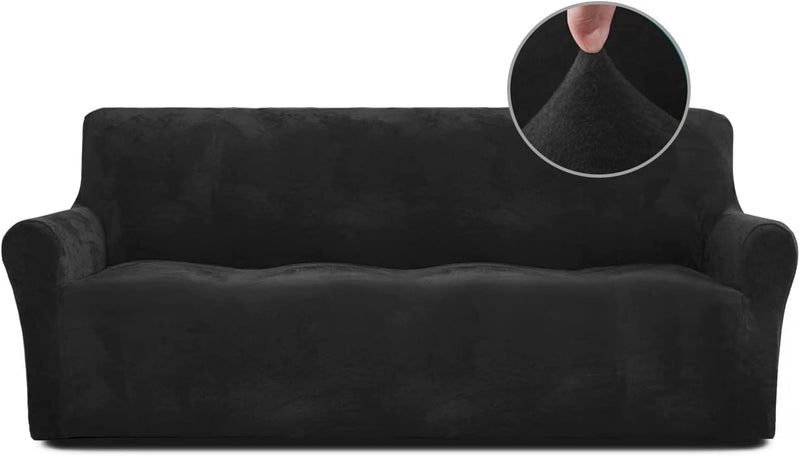 RHF Velvet-Sofa Slipcover, Stretch Couch Covers for 3 Cushion Couch-Couch Covers for Sofa-Sofa Covers for Living Room,Couch Covers for Dogs, Sofa Slipcover,Couch Slipcover(Beige-Sofa) Home & Garden > Decor > Chair & Sofa Cushions Rose Home Fashion Black Extra Wide Sofa 