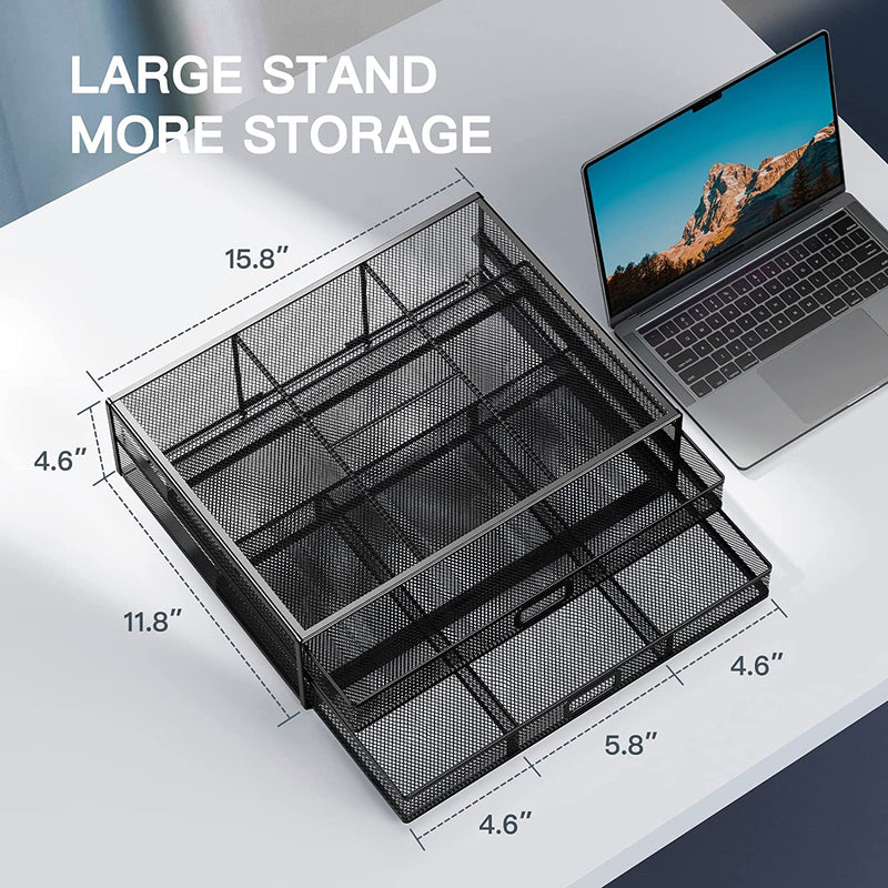 Monitor Stand with Drawer, Monitor Stand, Monitor Riser Mesh Metal, Desk Organizer, Monitor Stand with Storage, Desktop Computer Stand for PC, Laptop, Printer - HUANUO Home & Garden > Household Supplies > Storage & Organization HUANUO   