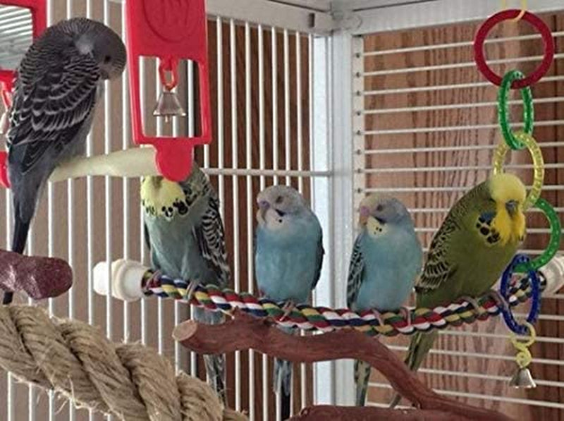 Jkshop LNL 15" Pet Bendable Play Center Comfy Perches and Climbing for Birds Flexible Multi-Color Rope Animals & Pet Supplies > Pet Supplies > Bird Supplies jkshop   
