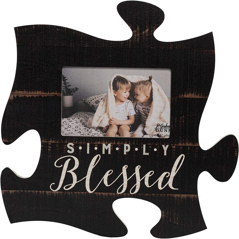 P. Graham Dunn Memories White Distressed Wood Look 4 X 6 Wood Puzzle Wall Plaque Photo Frame