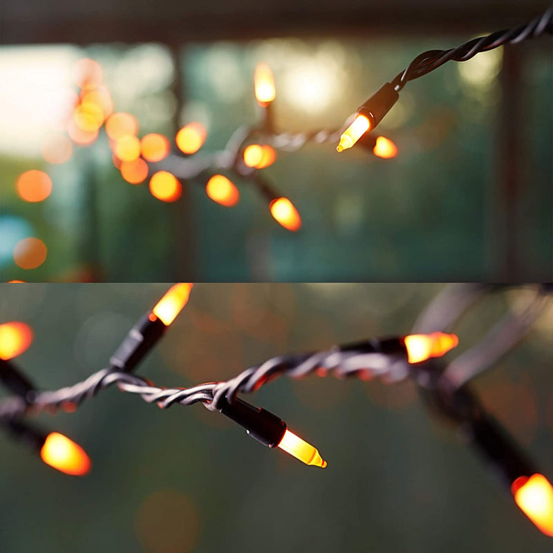 Twinkle Star Halloween Decorations 33FT 150 LED Incandescent Mini Orange String Lights for Outdoor Indoor Patio Home Party Garden Yard Halloween Decor  Twinkle Star   