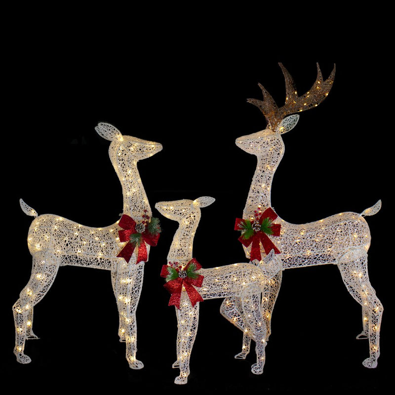 Set of 3 LED Lighted Glittered Reindeer Family Outdoor Christmas Decorations Home & Garden > Decor > Seasonal & Holiday Decorations& Garden > Decor > Seasonal & Holiday Decorations Northlight   