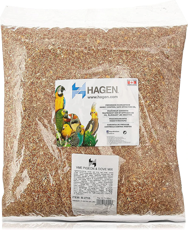 Hagen Pigeon & Dove Seed, Nutritionally Complete Bird Food Animals & Pet Supplies > Pet Supplies > Bird Supplies > Bird Food Rolf C. Hagen (USA) Corp. Bird Food 25 Pound (Pack of 1) 