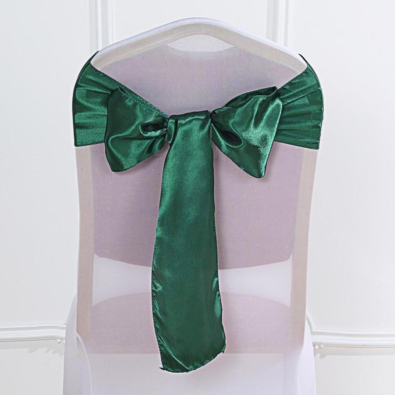 Efavormart 25Pcs Gold SATIN Chair Sashes Tie Bows for Wedding Events Decor Chair Bow Sash Party Decoration Supplies 6 X106" Arts & Entertainment > Party & Celebration > Party Supplies Efavormart.com Hunter Green  
