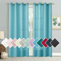 SOFJAGETQ Light Grey Sheer Curtains, Linen Look Semi Sheer Curtains 84 Inches Long, Grommet Light Filtering Casual Textured Privacy Curtains for Living Room, Bedroom, 2 Panels (Each 52 X 84 Inch Home & Garden > Decor > Window Treatments > Curtains & Drapes SOFJAGETQ Aqua Blue 52W x96L 