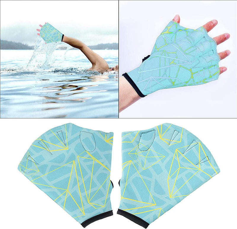 B Baosity Swimming Webbed Gloves Water Aerobics Surfing Water Resistance Training Gloves with Wrist Strap