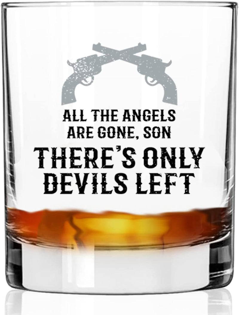 Toasted Tales in a World Full of Karen'S Be a Beth | Old Fashioned Whiskey Glass Tumbler | Rocks Barware for Scotch, Bourbon, Liquor and Cocktail Drinks | Quality Chip Resistant Home & Garden > Kitchen & Dining > Tableware > Drinkware Toasted Tales There's Only Devils Left Whiskey Glass 
