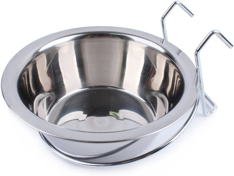 Stainless Steel Food Water Cup with Bolt Hooks for Pet Bird Crates Cages Coop Dog Cat Parrot Bird Rabbit Pet (Medium,138Cm) Animals & Pet Supplies > Pet Supplies > Bird Supplies > Bird Cage Accessories > Bird Cage Food & Water Dishes Peety Small,11*7cm  