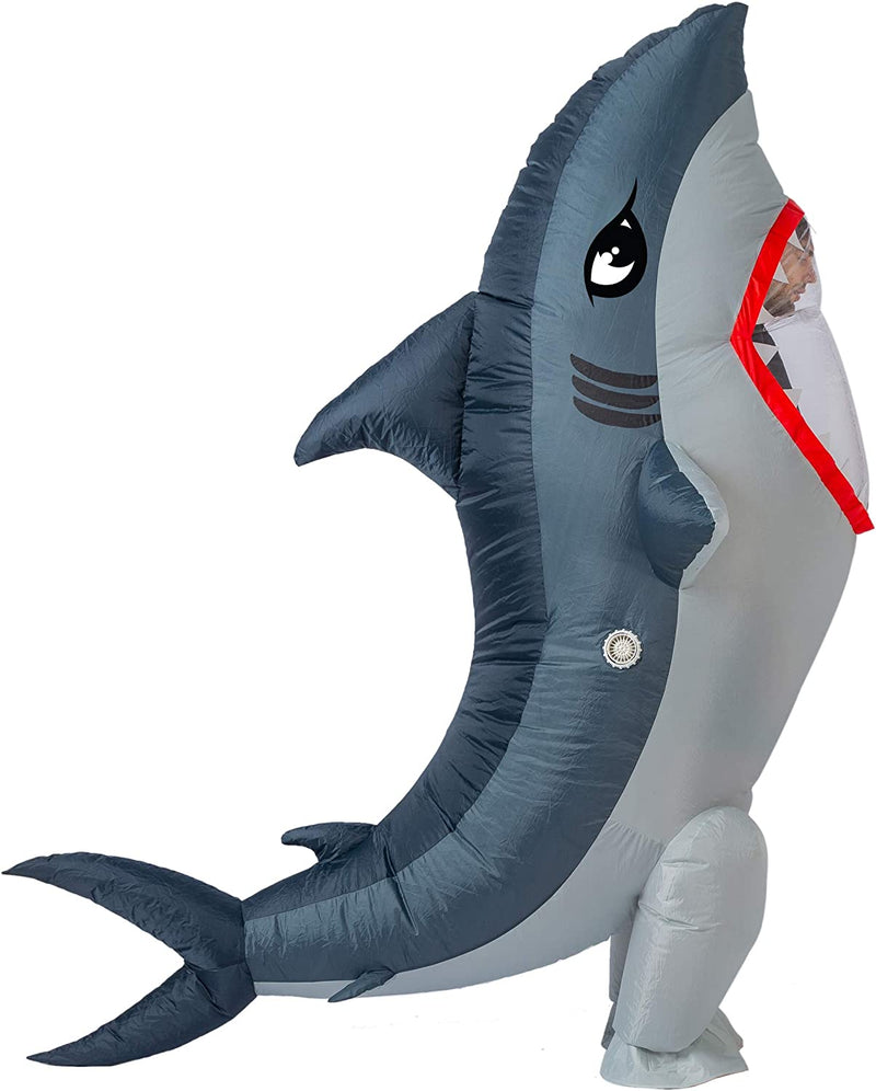 Spooktacular Creations Inflatable Costume Adult Full Body Shark Air Blow-Up Deluxe Halloween Costume  Does Not Apply   