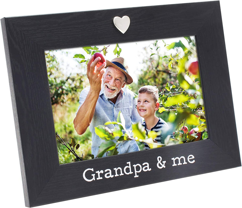 MIMOSA MOMENTS Silver Heart Black Picture Frame for 4X6 Photo (Mommy & Me) Home & Garden > Decor > Picture Frames MIMOSA MOMENTS Grandpa & me  