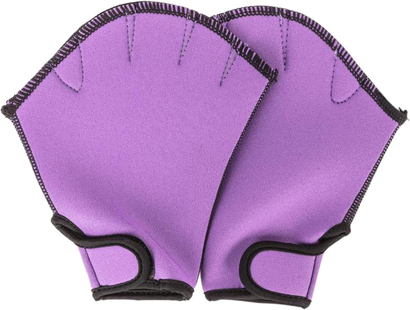 Fancyes Swim Training Gloves, Webbed Swimming Gloves, Diving Water Resistance Training-Exercise Fitness Gloves for Men Women Adult Children Sporting Goods > Outdoor Recreation > Boating & Water Sports > Swimming > Swim Gloves Generic Purple L  