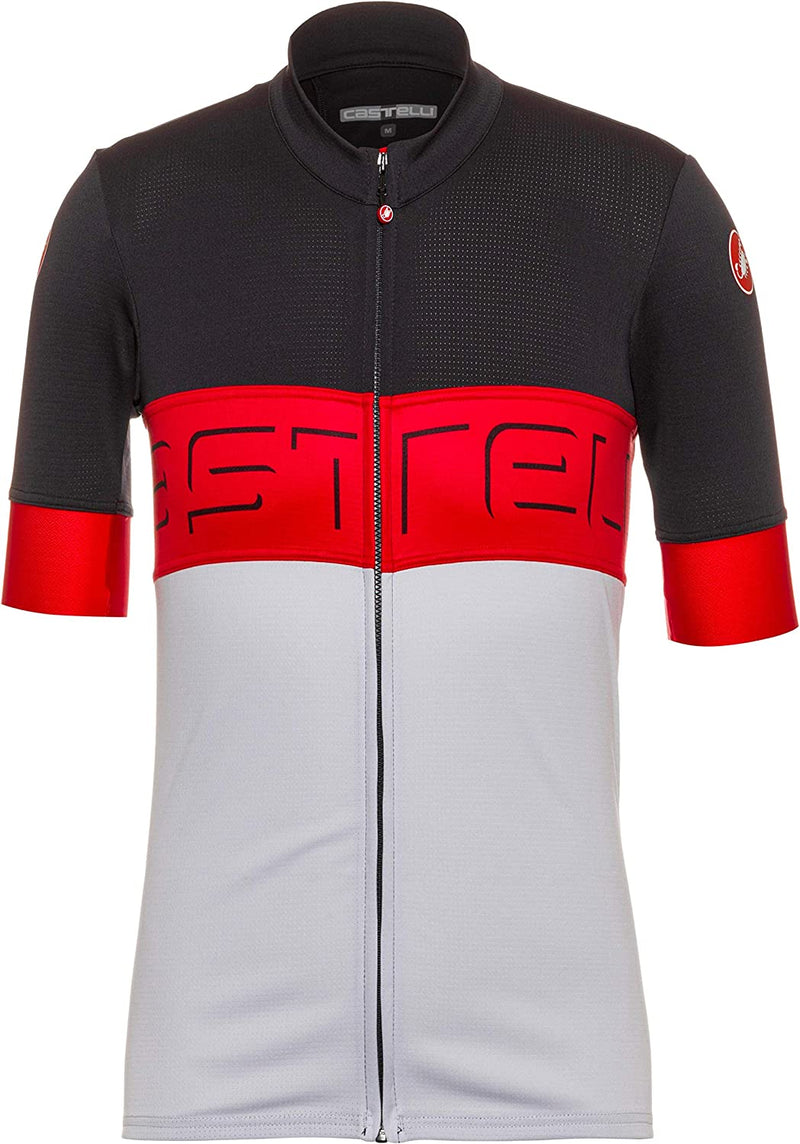 Castelli Cycling Prologo VI Jersey for Road and Gravel Biking L Cycling Sporting Goods > Outdoor Recreation > Cycling > Cycling Apparel & Accessories Castelli Dark Gray Red Silver Gray Large 