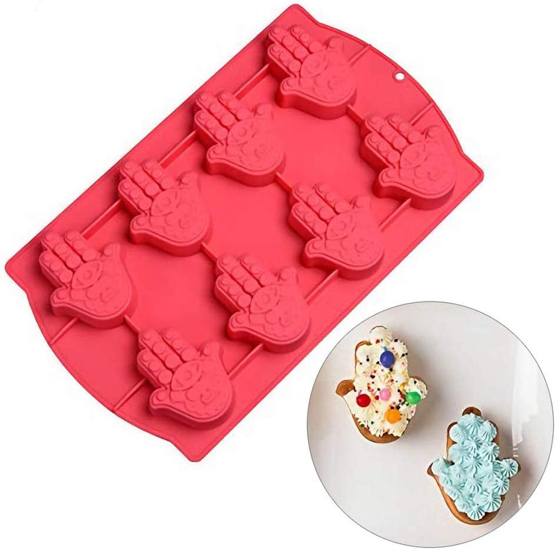 Hamsa Hand Silicone Mold Hand of Fatima Cake Cupcake Muffin Baking Pan the Hand of God Ice Cube Tray Eye in Khamsah Palm Chocolate Candy Soap Crayon Melts Molds (Random Color) Home & Garden > Kitchen & Dining > Cookware & Bakeware Hi-Party   