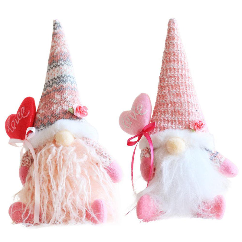 IMSHIE Valentine Gnome Mr and Mrs Scandinavian Tomte Elf Decorations 2 PCS Handmade Faceless Plush Doll Cute Valentine Gnome Plush Doll Decoration for Home Competent Home & Garden > Decor > Seasonal & Holiday Decorations IMSHIE 5212 pink baby + white baby  