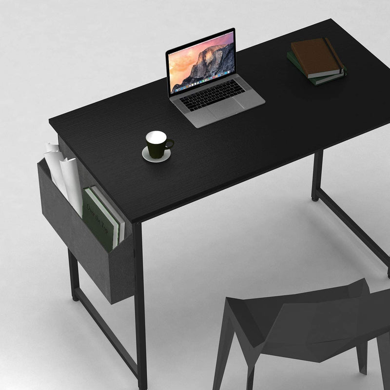 Cubiker Computer Desk 47 Inch Home Office Writing Study Desk, Modern Simple Style Laptop Table with Storage Bag, Black Home & Garden > Household Supplies > Storage & Organization Cubiker   