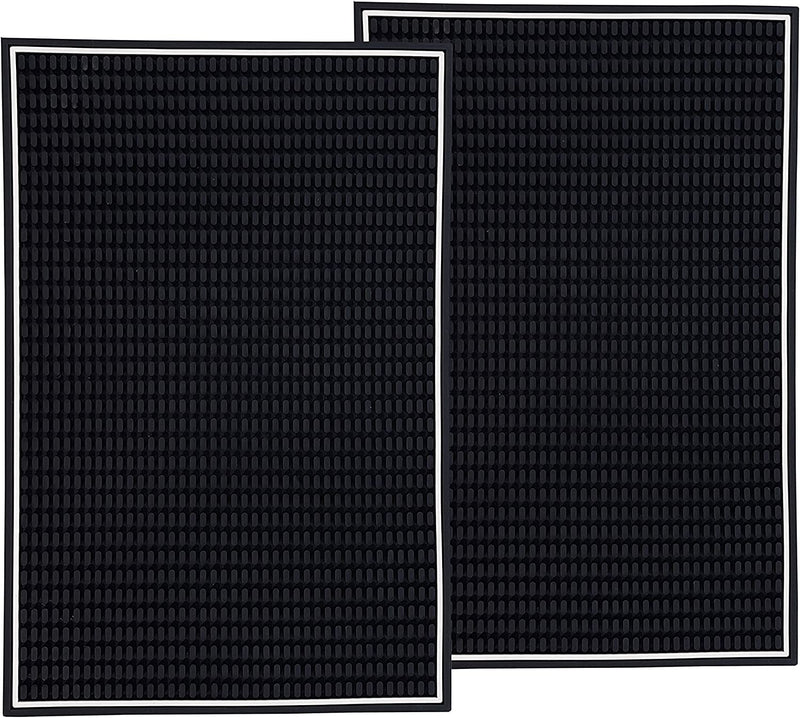 Highball & Chaser Premium Bar Mat 18In X 12In 1Cm Thick Durable and Stylish Service Bar Mat for Spills, Coffee, Bars, Restaurants and Counter Top Dish Drying Mat, Glass Drying Mat (2 Pack Black) Home & Garden > Kitchen & Dining > Barware Highball & Chaser Black 2 Pack 