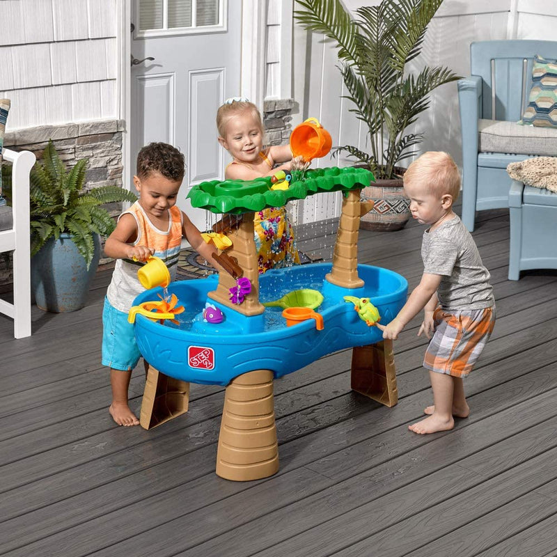 Step2 Tropical Rainforest Water Table | Colorful Kids Water Play Table with 13-Pc Accessory Set, Blue & Green Sporting Goods > Outdoor Recreation > Winter Sports & Activities Step2   