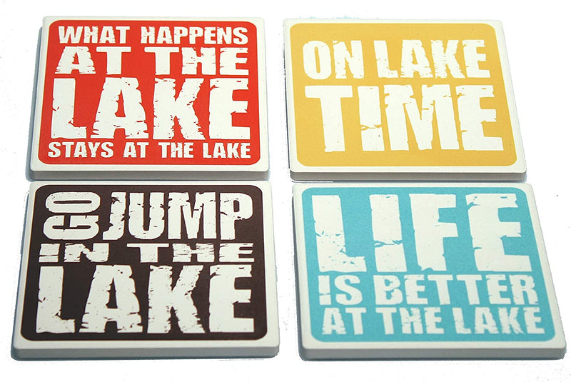 Lake Sayings Coasters - Lakehouse Gift Home & Garden > Kitchen & Dining > Barware Lakehouse Lifestyle   
