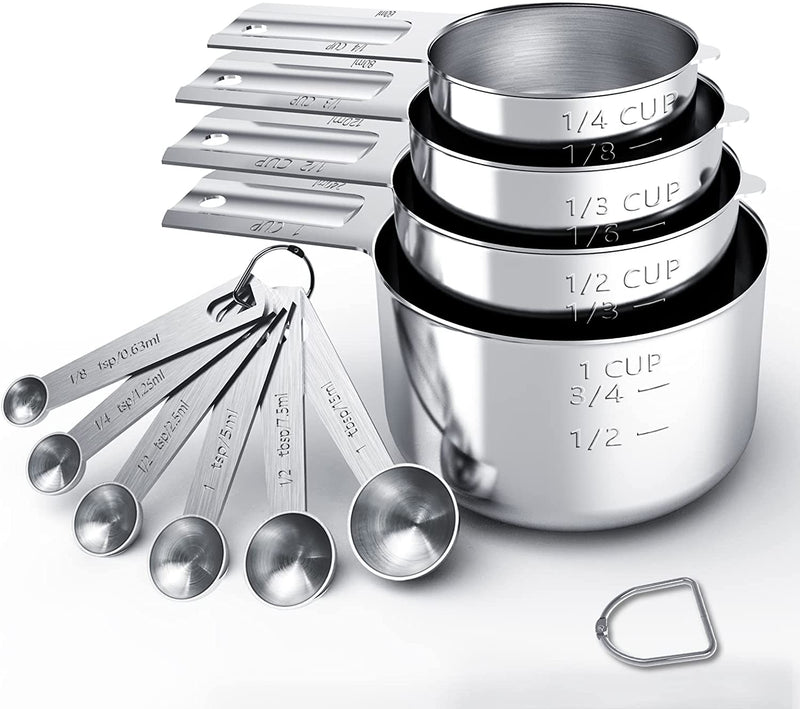 TILUCK Stainless Steel Measuring Cups & Spoons Set, Cups and Spoons,Kitchen Gadgets for Cooking & Baking (5+6) Home & Garden > Kitchen & Dining > Kitchen Tools & Utensils TILUCK 4+6  
