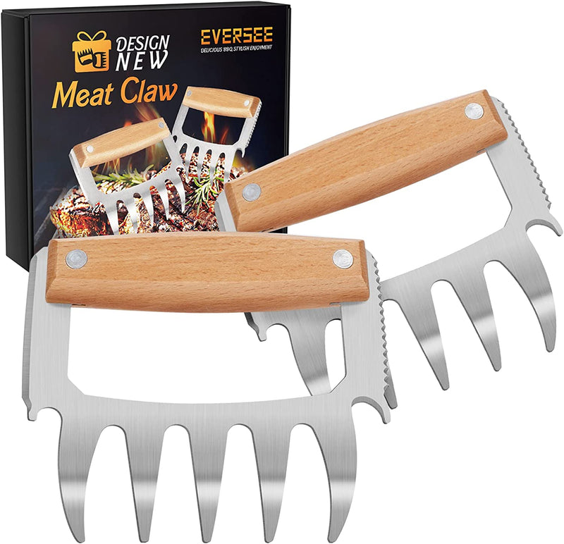 Meat Claws for Shredding - BBQ Grill Claws Stainless Steel Pulled Pork Chicken Shredder Claws Tool Metal Cooking Smoker Accessories Barbecue Birthday Gifts Ideas for Men Women Dad BBQ Enthusiasts