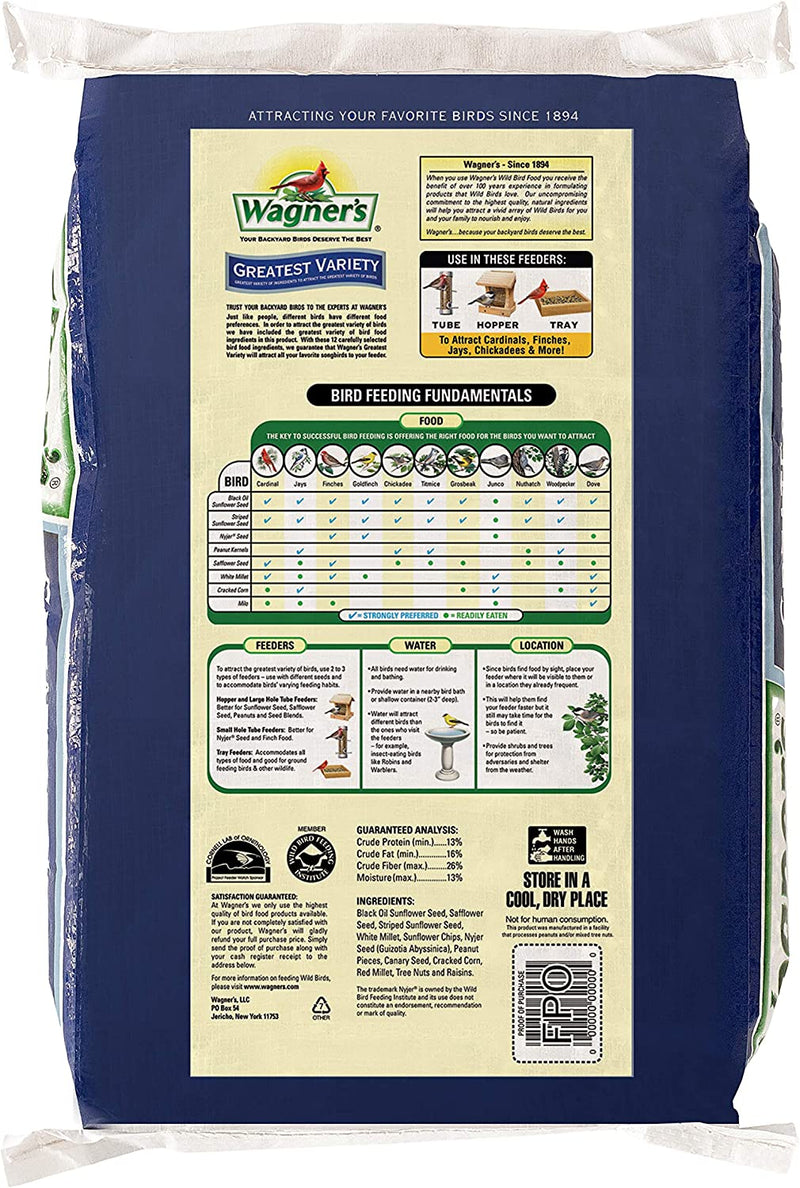 Wagner'S 62059 Greatest Variety Blend Wild Bird Food, 16-Pound Bag Animals & Pet Supplies > Pet Supplies > Bird Supplies > Bird Food Wagner's   
