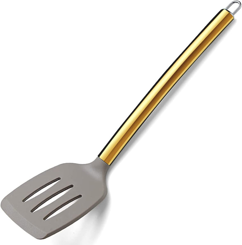 Gold Kitchen Utensils Set, Berglander 38 Pieces Non-Stick Silicone Cooking Utensils Set, Kitchen Tools Set, Spoon Spatula Set with Sturdy Stainless Steel Utensil Holder, Dishwasher Safe