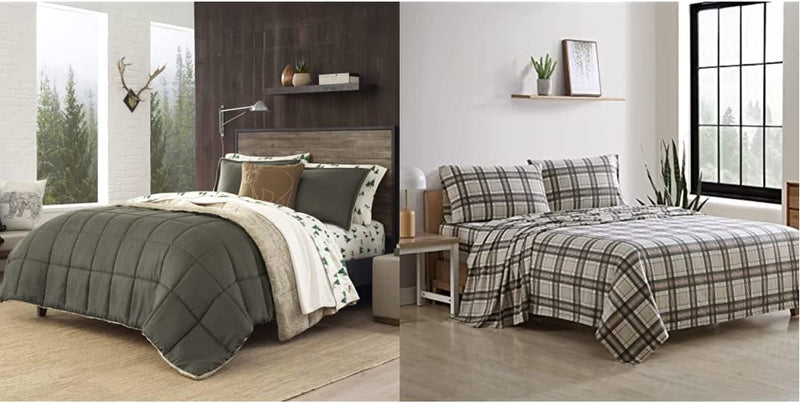 Eddie Bauer - King Comforter Set, Reversible Sherpa Bedding with Matching Shams, Cozy & Warm Home Decor (Sherwood Red, King) Home & Garden > Linens & Bedding > Bedding > Quilts & Comforters Eddie Bauer Sherwood Green Lodge + Sets (Edgewood Plaid, Full) Queen