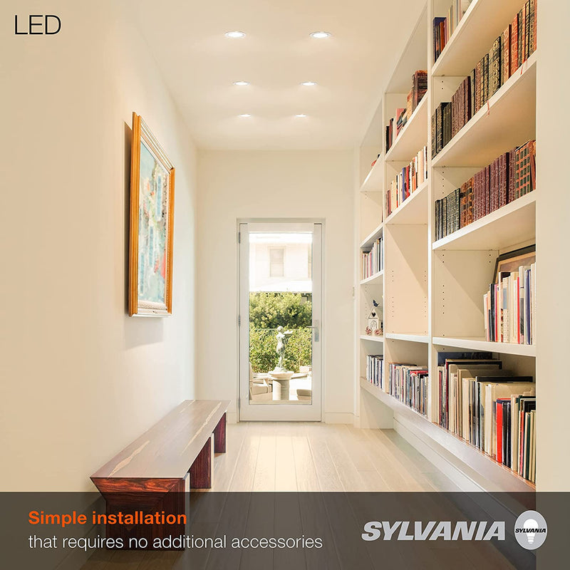 SYLVANIA 4” LED Recessed Lighting Downlight with Trim, 8W=50W, Dimmable, 600 Lumens, Soft White 3000K, Wet Rated – 12 Pack (62234) Home & Garden > Lighting > Flood & Spot Lights SYLVANIA   