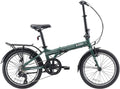 Zizzo Forte Heavy Duty Folding Bike-Lightweight Aluminum Frame Genuine Shimano 20-Inch Folding Bike with Fenders, Rack and 300 Lbs Weight Limit Sporting Goods > Outdoor Recreation > Cycling > Bicycles ZIZZO Forest Green 20" 