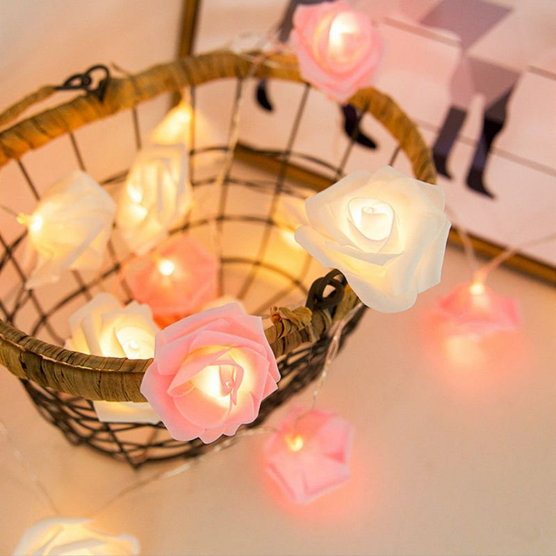 Indoor String Red Rose Lights,Battery Operated Flower Lights for Valentine'S Day Wedding Anniversary Spring Party Decorations, Teen Girls Bedroom Decor, Gift Idea,Pink,19.6Ft Home & Garden > Decor > Seasonal & Holiday Decorations N/A   