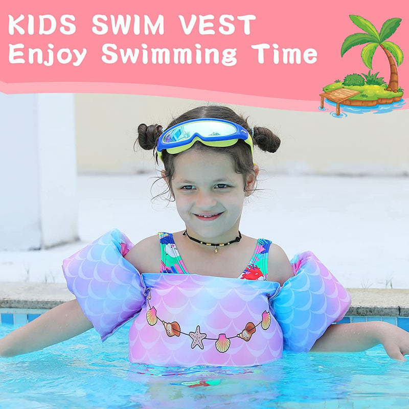 Toddler Swim Vest Kids Adjustable Strap Swimming Jacket Pool Floaties Cute Cartoon Swim Training Equipment Swim Aid for 20-50 Lbs Boys and Girls Sporting Goods > Outdoor Recreation > Boating & Water Sports > Swimming Onory   