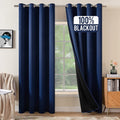 MIULEE 100% Blackout Curtains for Full Shade Window Drapes with Grommets for Living Room Darkening Light Blocking and Thermal Insulated 2 Panels W 52" X L 90" Beige Home & Garden > Decor > Window Treatments > Curtains & Drapes MIULEE Navy Blue W 52" x L 63" 