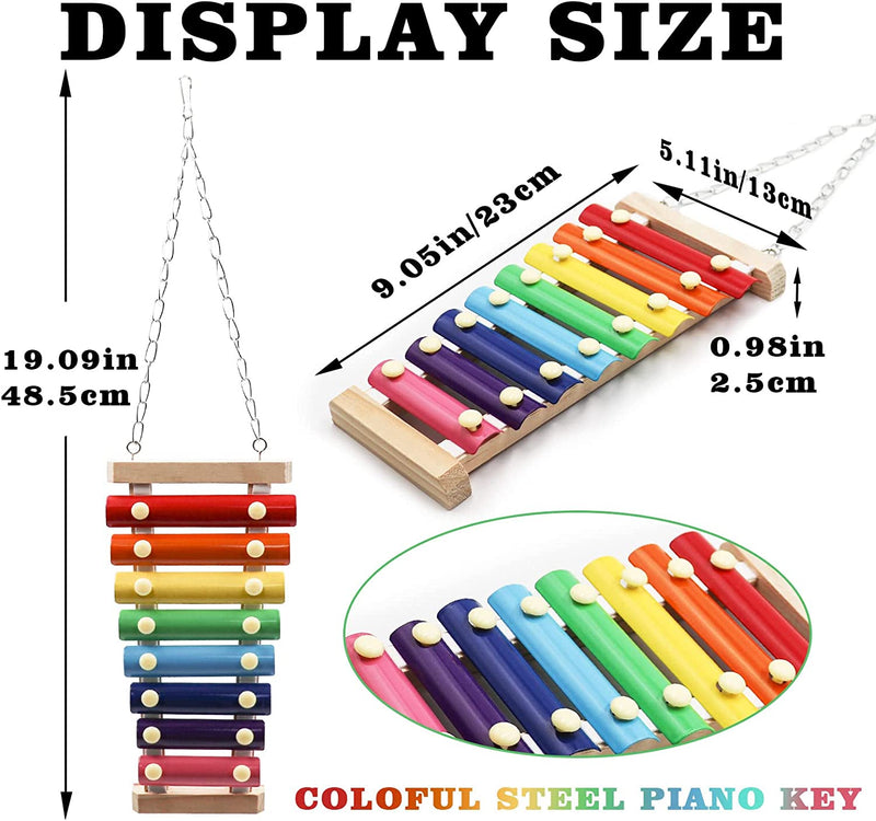 Colorful Bird Xylophone Toy, Suspensible Funny Xylophone Toy with 8 Metal Keys, Bird Cage Toy Accessories for Chicken Bird Parrot Parrot Parakeet Budgies Love Birds Animals & Pet Supplies > Pet Supplies > Bird Supplies > Bird Toys Dnoifne   