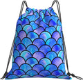 Funny Unicorn Cute Dabbing Unisex Home Gym Sack Bag Sport Drawstring Backpack Bag for Gym Shopping Sport Yoga Home & Garden > Household Supplies > Storage & Organization MXIFVN Purple Mermaid Fish Scales  