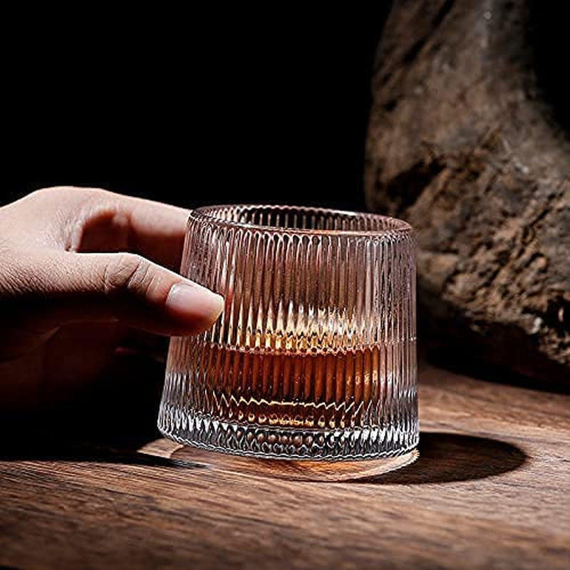 LOVWISH Spinning Old Fashioned Whiskey Glasses, Set of 2 Rocks Glasses - Bar Glasses for Drinking Bourbon, Scotch, Cocktails, Cognac, Tequila, Irish, Brandy Home & Garden > Kitchen & Dining > Barware LOVWISH   