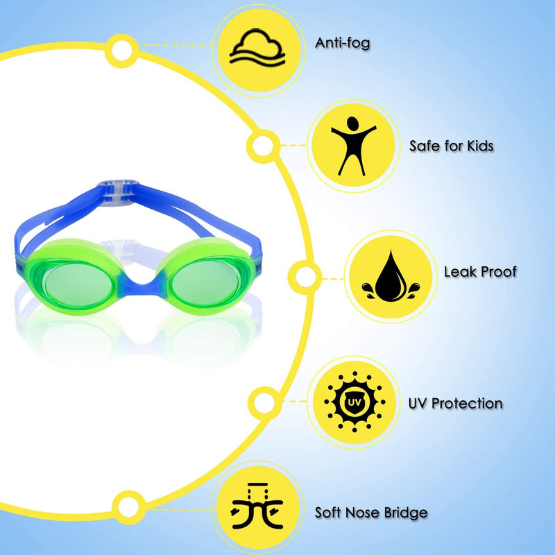 Splaqua Kids Swim Goggles - UV Protection, Anti-Fog Lenses & Adjustable Strap Sporting Goods > Outdoor Recreation > Boating & Water Sports > Swimming > Swim Goggles & Masks Splaqua   
