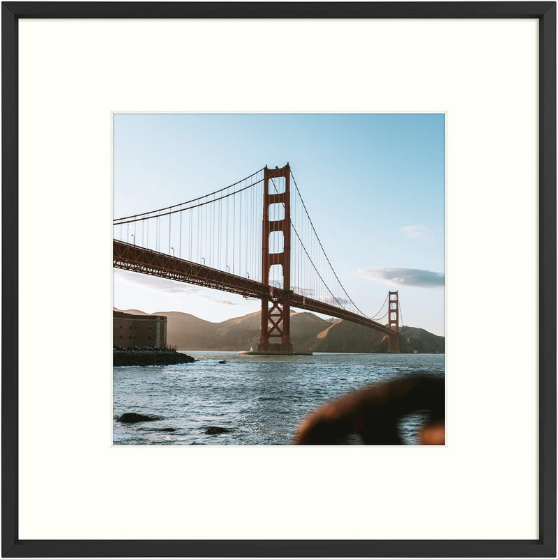 Frametory, 11X14 Aluminum Photo Frame with Ivory Color Mat for 8X10 Picture & Real Glass, Metal Picture Frame Collection (Gold, 1-Pack) Home & Garden > Decor > Picture Frames Frametory Black 12x12 
