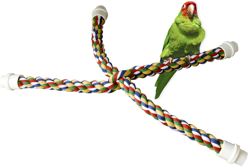 JW Pet Booda Byrdy Bush Interactive Bird Toy, Cable Cross Multi, Medium