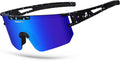 BOLLFO Cycling Sunglasses, UV 400 Eye Protection Polarized Eyewear for Men Women Sporting Goods > Outdoor Recreation > Cycling > Cycling Apparel & Accessories BOLLFO Dark Blue Lens  