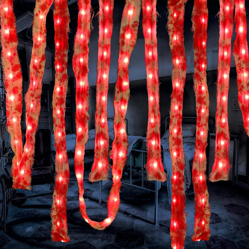 Brizlabs Orange Halloween Lights, 19.47Ft 60 LED Orange Fairy Lights String, 2 Modes Battery Halloween String Lights, Indoor Silver Wire Twinkle Lights for Halloween Themed Party Carnival Decorations  BrizLabs Red  