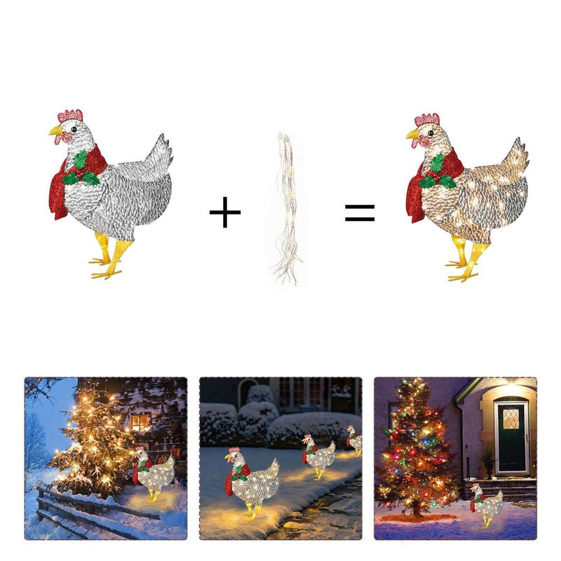 Jpgif Christmas Scarf Lights Chicken Ornaments Decoration Light-Up Chicken with Scarf Holiday Decoration Home & Garden > Decor > Seasonal & Holiday Decorations& Garden > Decor > Seasonal & Holiday Decorations JPGIF   
