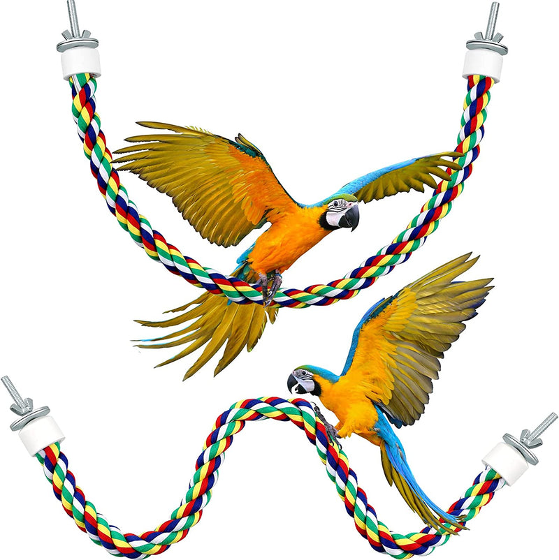 Weewooday 2 Pieces Toy Bird Rope Perches Climbing Rope Bungee Bird Toys Rope Perch Stand Cage Rope Comfy Perch Parrot Toys for Parrot, Parakeets Cockatiels, Conures (31.5 Inch) Animals & Pet Supplies > Pet Supplies > Bird Supplies > Bird Toys Weewooday 21.6 Inch  
