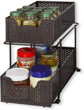 Simple Houseware 2 Tier Sliding Cabinet Basket Organizer Drawer, White Home & Garden > Household Supplies > Storage & Organization Simple Houseware Bronze  