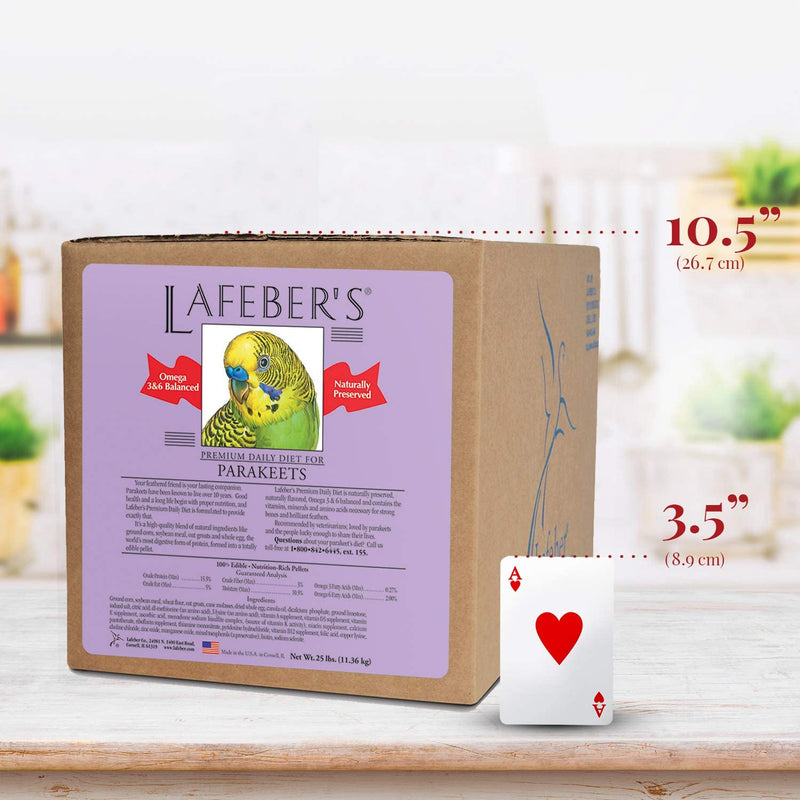 LAFEBER'S Premium Daily Diet Pellets Pet Bird Food, Made with Non-Gmo and Human-Grade Ingredients, for Parakeets (Budgies), 25 Lb Animals & Pet Supplies > Pet Supplies > Bird Supplies > Bird Food Lafeber Company   