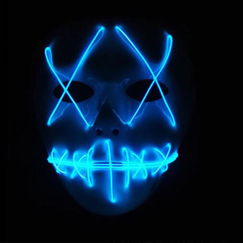 Tagital Skeleton Black Plastic Halloween Costume Mask, for Adult Apparel & Accessories > Costumes & Accessories > Masks Tagital Transparent Blue  